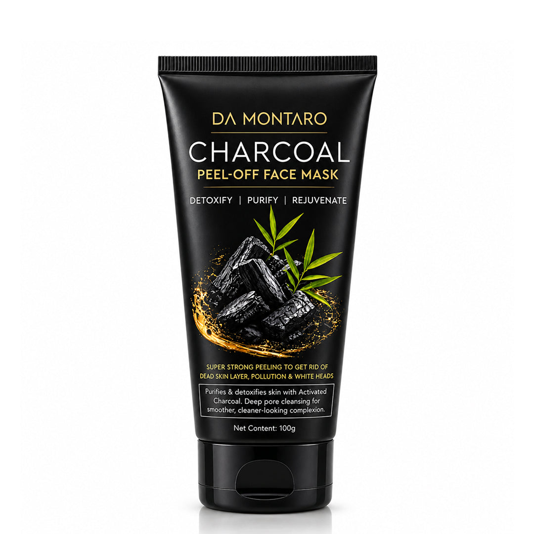 DA MONTARO Charcoal Peel-Off Face Mask – Deep Detox & Dead Skin Removal