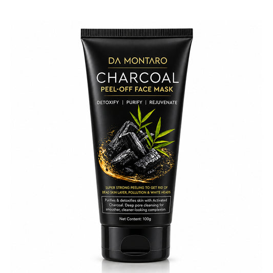 DA MONTARO Charcoal Peel-Off Face Mask – Deep Detox & Dead Skin Removal