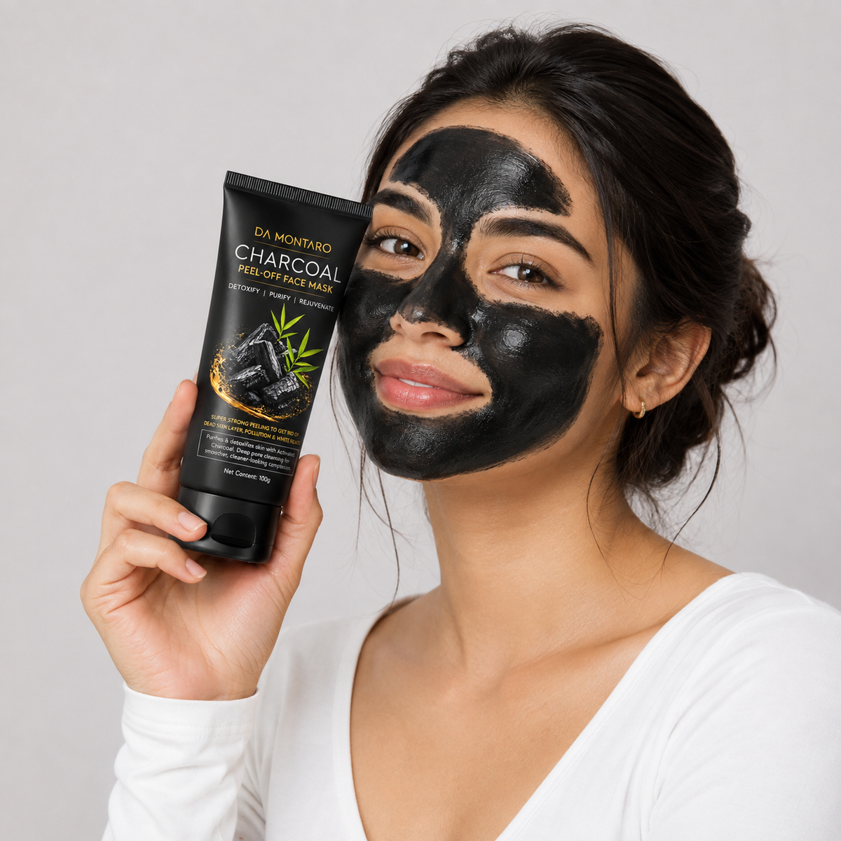 DA MONTARO Charcoal Peel-Off Face Mask – Deep Detox & Dead Skin Removal